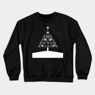 Christmas Yule Tree Made Of Snowflakes and Stars Crewneck Sweatshirt